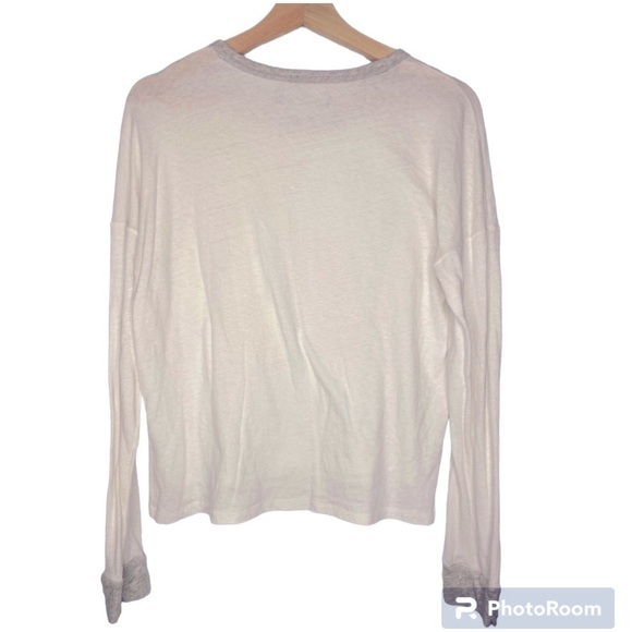 ABERCROMBIE & FITCH LIGHTWEIGHT WHITE COTTON LONG SLEEVE TOP SIZE SMALL - Picture 3 of 3